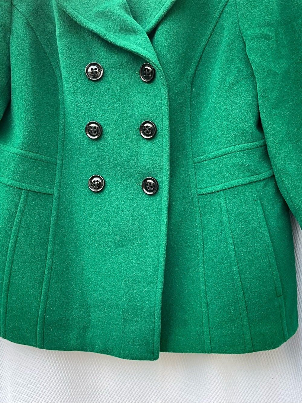 St. John's Bay Green Wool Cashmere Blend Peacoat Double Breasted XL - Picture 6 of 12
